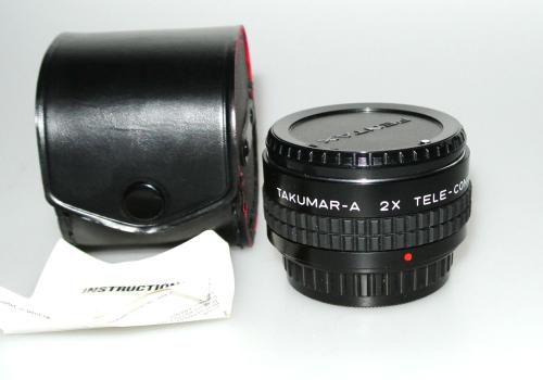 PENTAX TAKUMAR-A 2X TELE-CONVERTER WITH INSTRUCTIONS AND CASE MINT