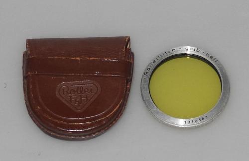ROLLEIFLEX YELLOW FILTER BAYONET 1 WITH BAG, IN VERY GOOD CONDITION