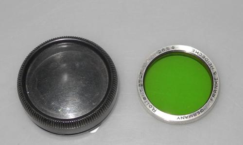 ROLLEIFLEX GREEN FILTER BAYONET 1 28,5 WITH PLASTIC BOX, IN VERY GOOD CONDITION