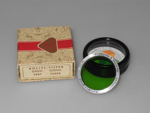 ROLLEIFLEX GREEN FILTER BAYONET 1 WITH BOXES, IN GOOD CONDITION