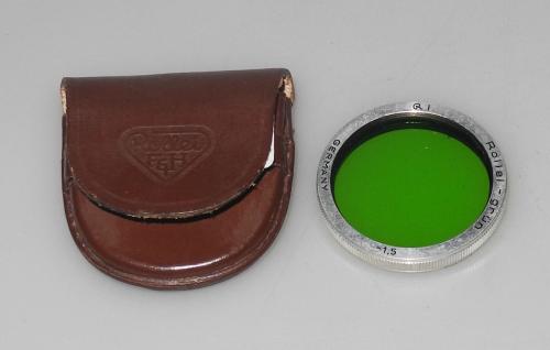 ROLLEIFLEX GREEN FILTER BAYONET 1 WITH BAG, IN VERY GOOD CONDITION