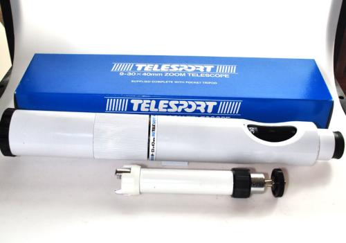 TELESPORT 9-30X40mm ZOOM TELESCOPE WITH POCKET TRIPOD MINT IN BOX