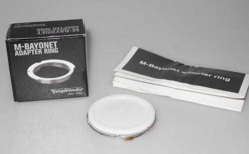 VOIGTLANDER M-BAYONET ADAPTER RING FOR 50-75mm, INSTRUCTIONS, BOX, IN VERY GOOD CONDITION
