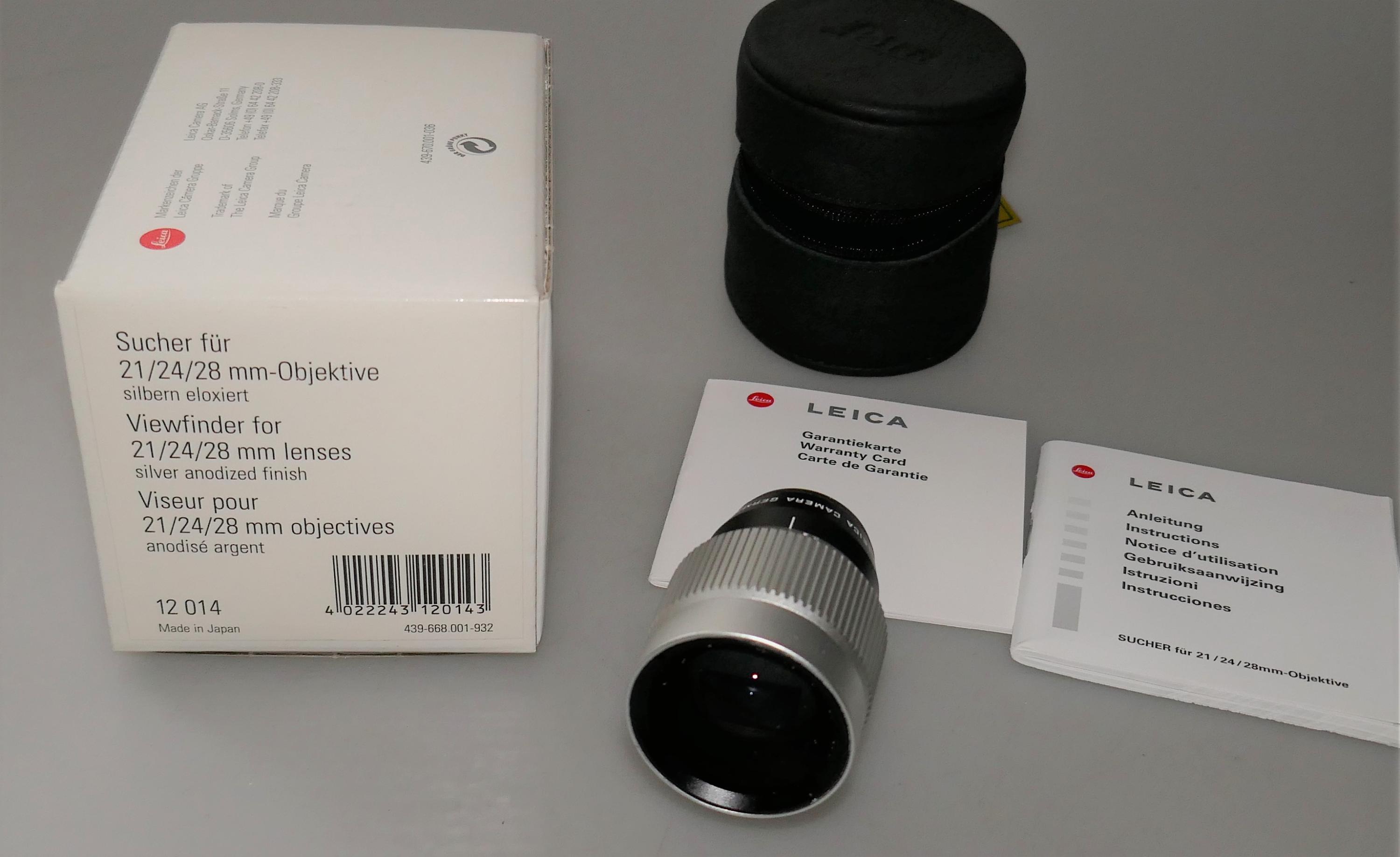 LEICA VIEWFINDER FOR 21/24/28mm SILVER ANODIZED FINISH, REF. 12014