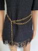 Chanel ceinture chaine métal doré, médaillon rond, T.99 cm, vintage, très bel état