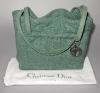 Christian Dior sac en flanelle et daim vert pâle, Dustbag, très bel état