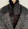 Escada manteau long chiné noir et blanc laine, collection 2021, T.46 neuf étiquette