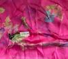Léonard étole en soie rose à motifs fleuris, neuve étiquette