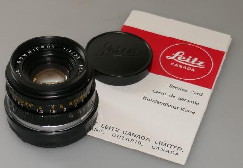 LEICA 35mm 2 SUMMICRON NOIR CANADA DE 1972 6 ELEMENTS, BON ETAT